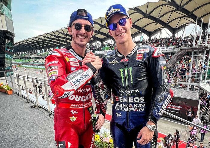 Naik podium di Malaysia, Pecco Bagnaia dan Fabio Quartararo bersaing untuk perebutan gelar hingga putaran penutup di MotoGP Malaysia 2022