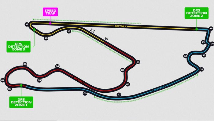 Layout sirkuit Miami International Autodrome tempat digelarnya balap F1 Miami 2022