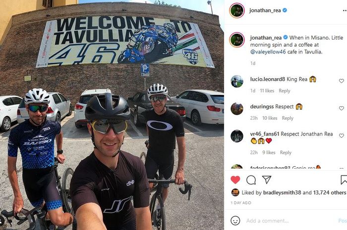 Menjelang WorldSBK Italia 2021, Jonathan Rea mengunggah foto kunjungannya ke Tavullia, kampung halaman Valentino Rossi