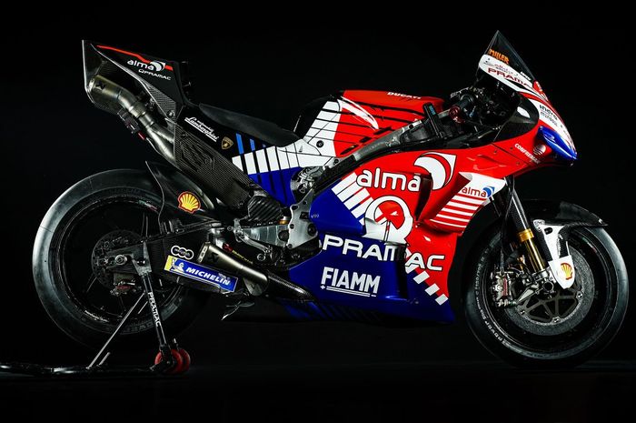 Penampilan baru livery motor tim Alma Pramac Racing untuk MotoGP 2019