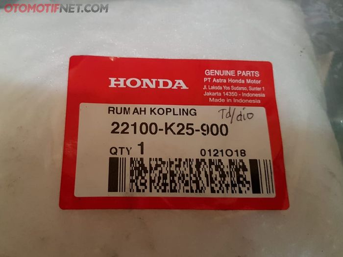 Kode rumah kopling atau kampas ganda Honda BeAT injeks