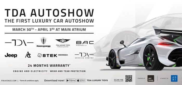 TDA Luxury Autoshow di PIK pada 30 Maret sampai 3 April 2022.
