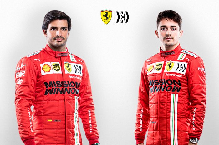 Resmi perkenalkan susunan pembalapnya, Charles Leclerc dan Carlos Sainz, Ini misi tim Ferrari di Formula 1 2021