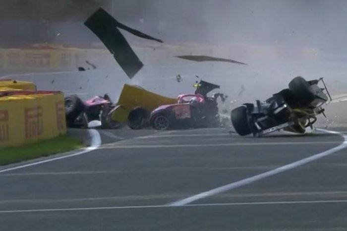 Crash di F2 Belgia 2019