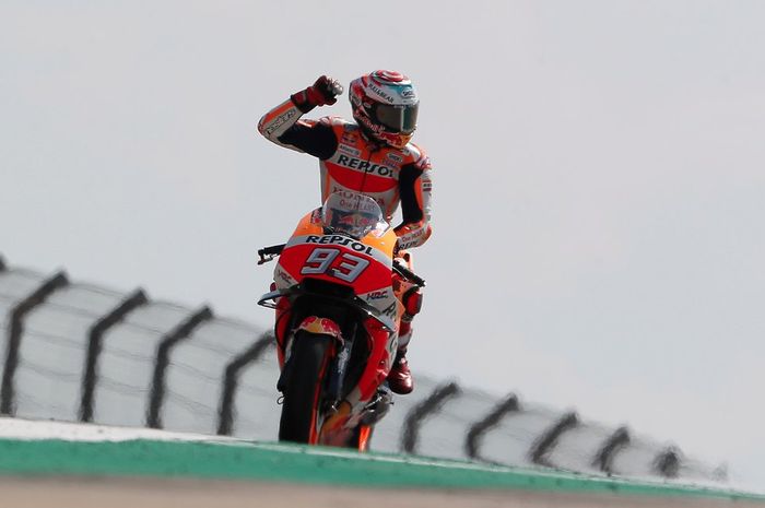 Marc Marquez berhasil keluar sebagai juara MotoGP Aragon