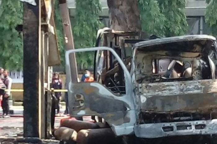 Kondisi SPBU Brebek Sidoarjo pasca kebakaran