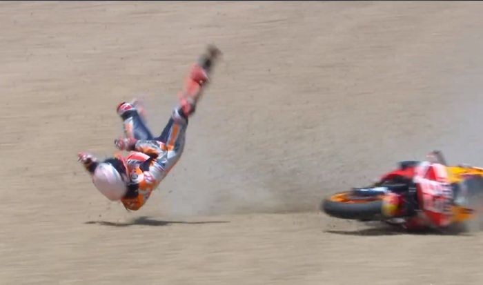 Marc Marquez kecelakaan parah di MotoGP Spanyol 2020