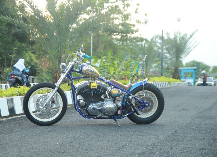 Sportser 883 milik Awie si cewek 'gila' yang demen motor custom