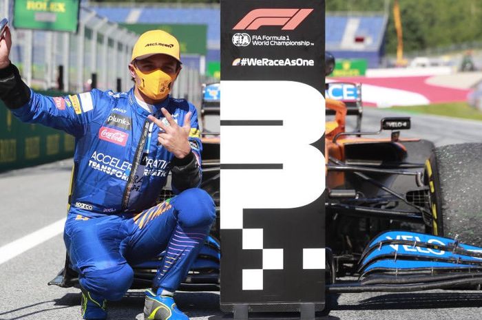 Lando Norris merasa baagis dan bangga dengan tim McLaren usai meraih podium di balapan F1 Austria 2020