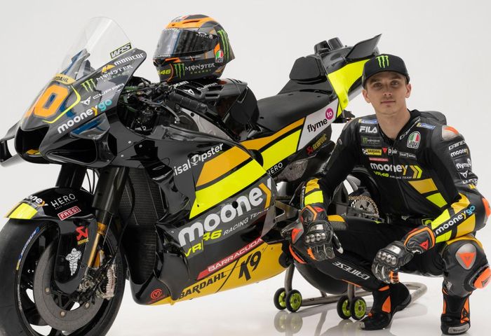Tim balap milik Valentino Rossi, Mooney VR46 Racing Team telah resmi memamerkan livery motor untuk mengarungi kejuaraan MotoGP 2023