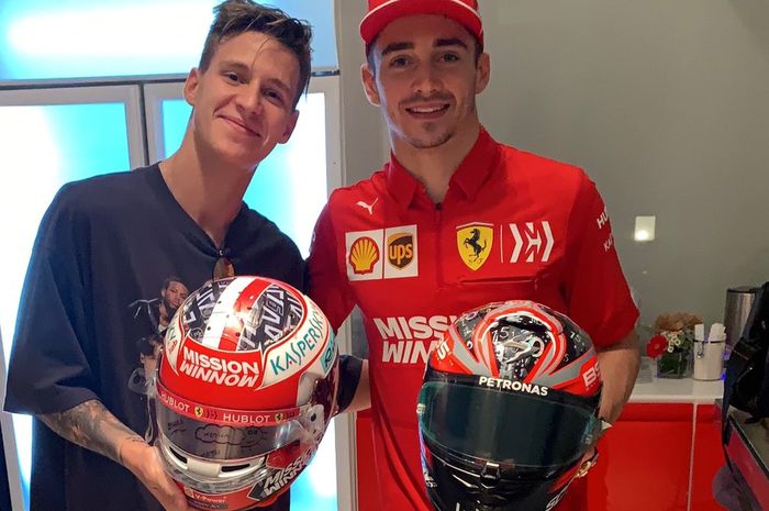 Bertukar helm dengan pembalap Ferrari, Charles Leclerc di F1 Abu Dhabi 2019, Fabio Quartararo mengaku ingin menjajal mobil balap F1 dalam waktu dekat