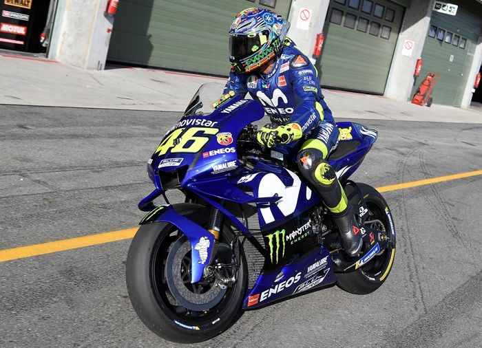 Valentino Rossi pada tes di Brno, Ceko