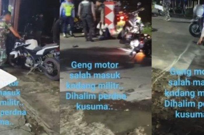 Geng motor salah pilih lawan, apes nyasar ke markas TNI