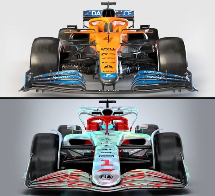 Spoiler mobil F1 2022 vs mobil F1 2021