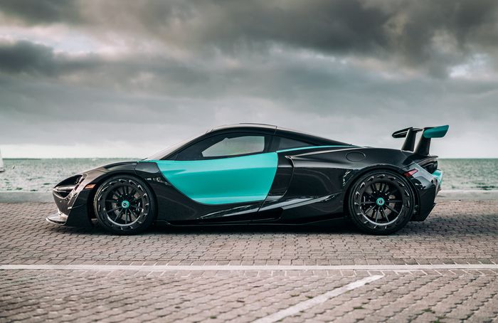 Tampilan samping modifikasi McLaren 720S