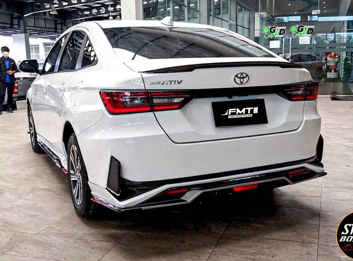 Tampilan belakang modifikasi Toyota Vios baru dikemas lebih tajam dan sporty