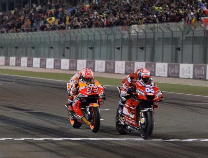 Buktinya, duel sengit antara Andrea Dovizioso dan Marc Marquez pada MotoGP Qatar 2018 dan 2019