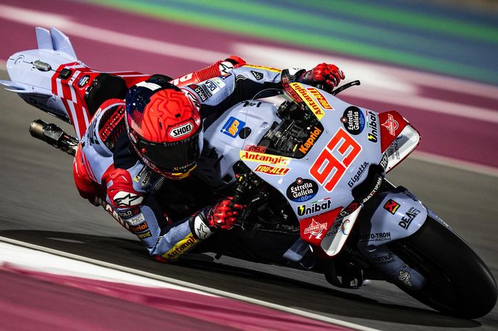 Marc Marquez mengalami crash pada tes MotoGP Qatar 2024, pertama kali dengan Ducati