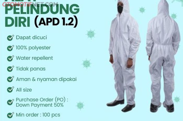 Untuk membantu memerangi virus Covid-19, perusahaan otomotif MAKKO Group produksi APD yang bisa dicuci