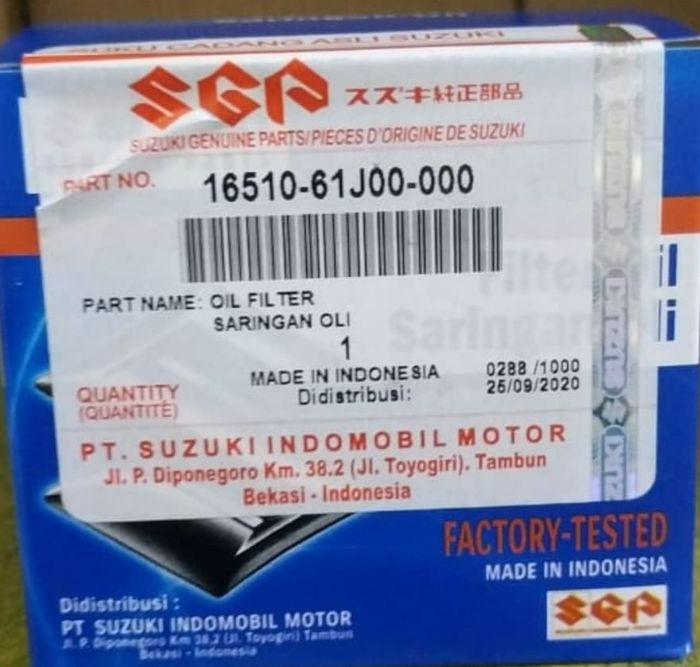 Suzuki Genuine Part asli, ciri-ciri kemasannya begini