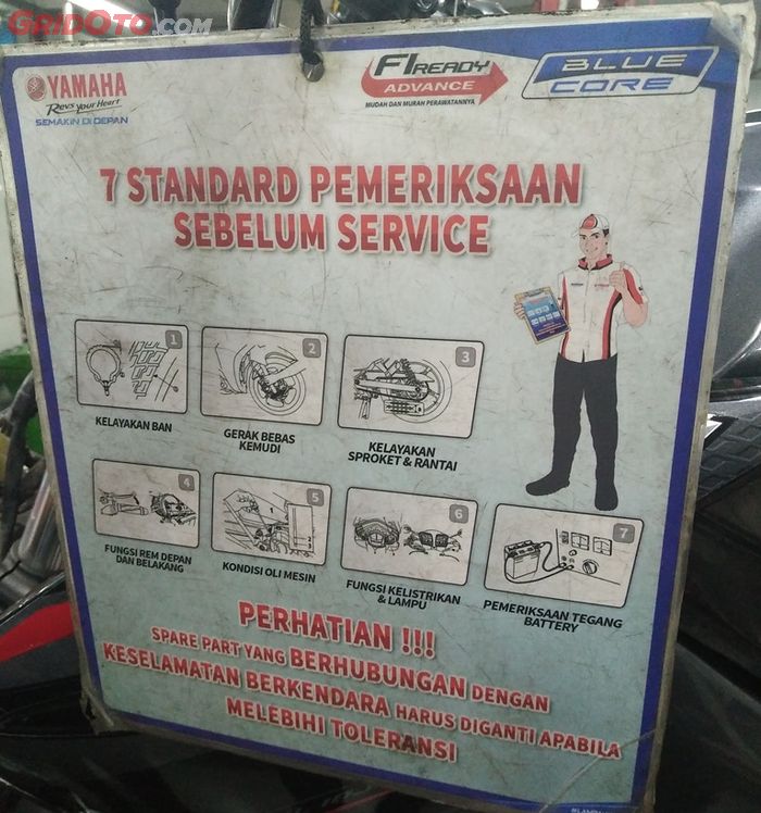 7 standar pemeriksaan sebelum service Yamaha