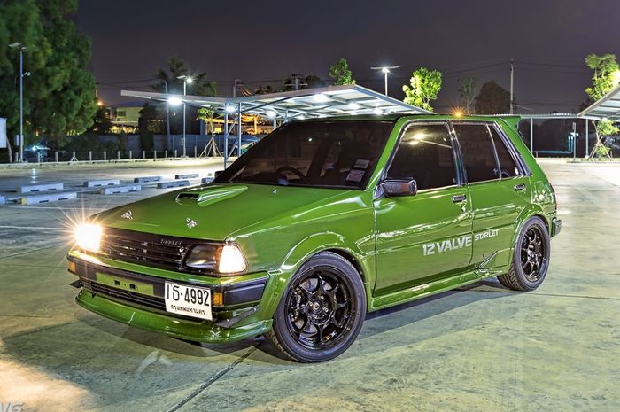 Modifikasi Toyota Starlet kotak asal Thailand tampil agresif bergaya racing