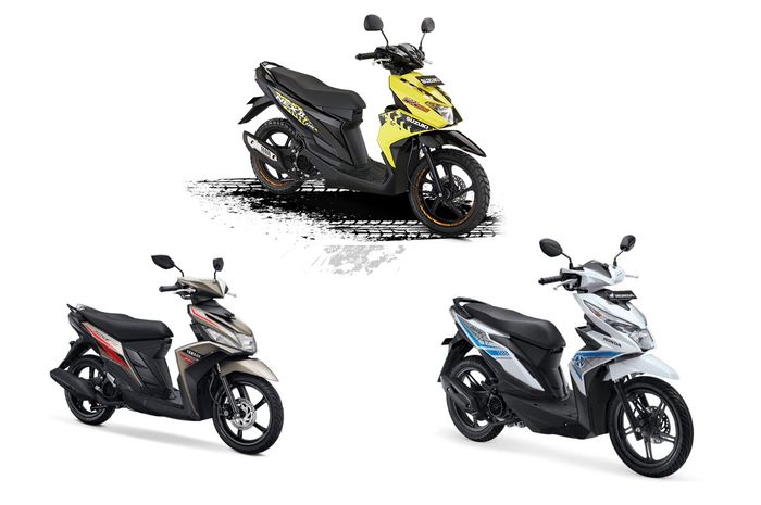 Skutik entry level Yamaha Mio Z, Suzuki Nex II Cross dan Honda BeAT