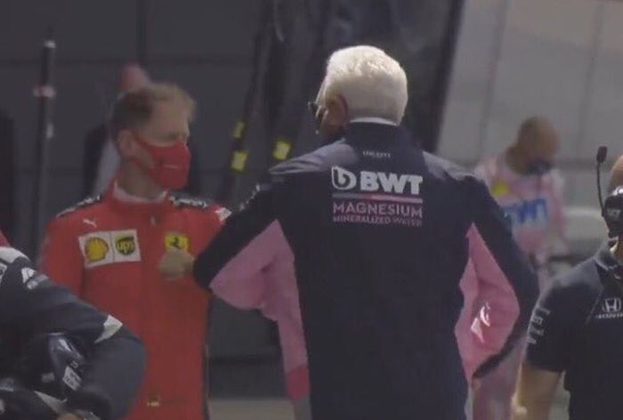 Sebastian Vettel dan bos tim Racing Point, Otmar-Szafnauer setelah balapan F1 Inggris 2020