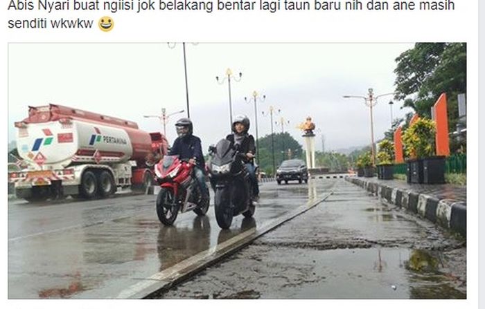 Ada lagi pengendara Honda CBR150R yang berharap dapat pasangan di tahun baru nanti