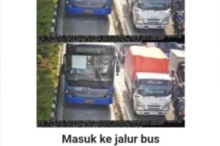 Bus TransJakarta kena tilang elektronik karena masuk jalur Busway