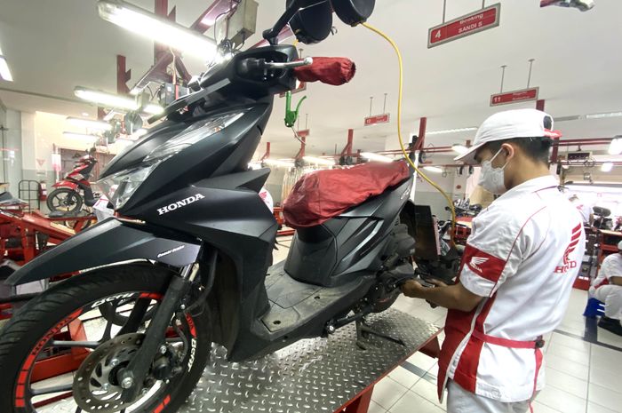 Proses servis Honda BeAT di jaringan bengkel AHASS 