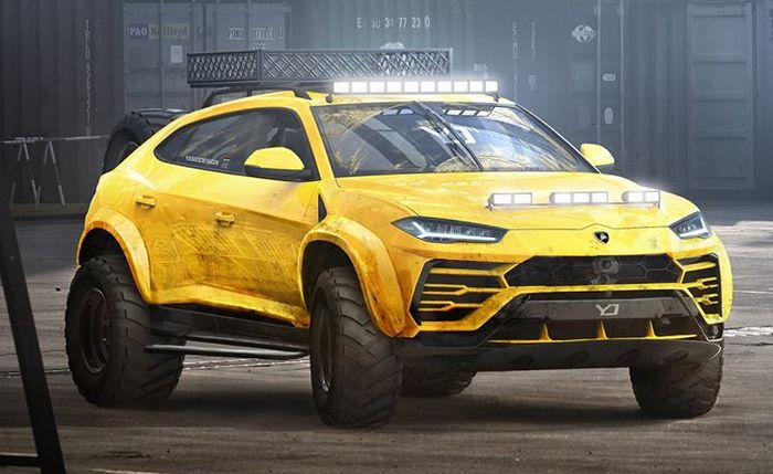 Lamborghini Urus hasil rendering dengan gaya off-road