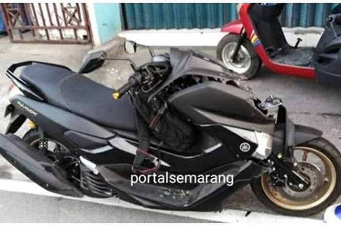 Kondisi Yamaha NMAX setelah kecelakaan di Semarang.