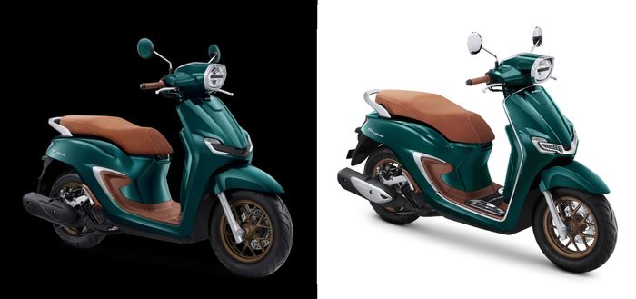 Honda Stylo 160 standar (kiri) dan dengan aksesori resmi (kanan)