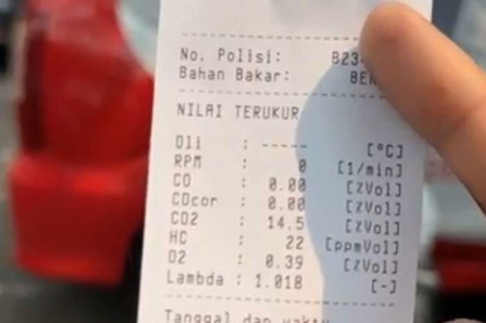 Kadar polutan yang melebihi ambang batas atau tidak lulus uji emisi, berarti ada yang tidak beres
