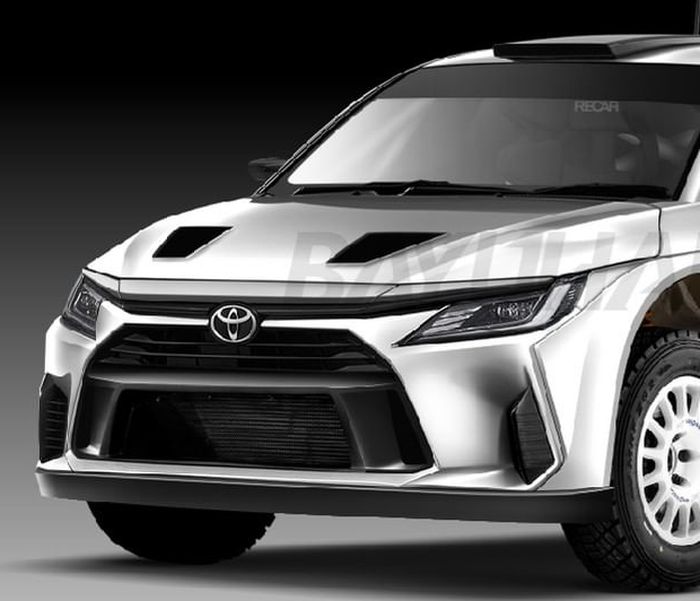 Tampilan depan digital modifikasi Toyota Vios baru jadi mobil balap rally