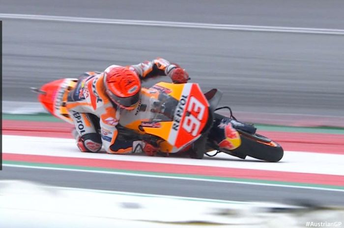 Terjatuh saat berpotensi podium di MotoGP Austria 2021, bukannya kecewa Marc Marquez malah merasa bahagia