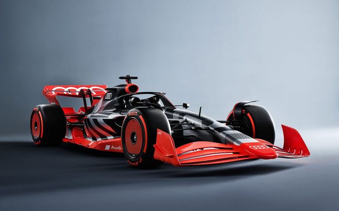 Rancangan desain mobil F1 dari Audi. 