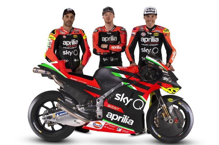 Aleix Espargaro, Bradley Smith dan Andrea Iannone launching livery Aprilia RS-GP 2020 untuk musim MotoGP 2020