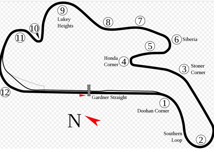 Tikungan 4 atau Honda Corner di sirkuit Philip Island, mulai MotoGP Australia 2022 diganti jadi Miller Corner
