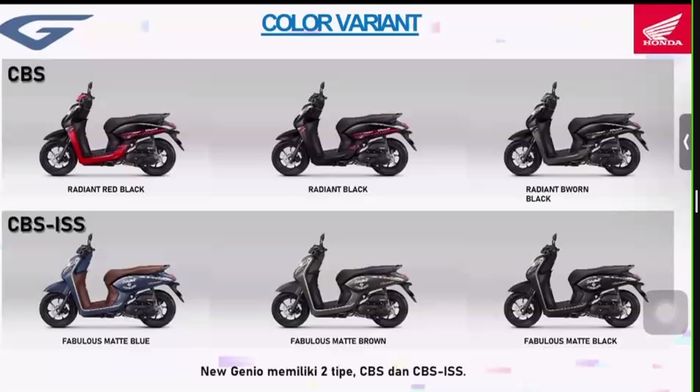Piliuhan warna Honda New Genio 2022 di Jawa Tengah