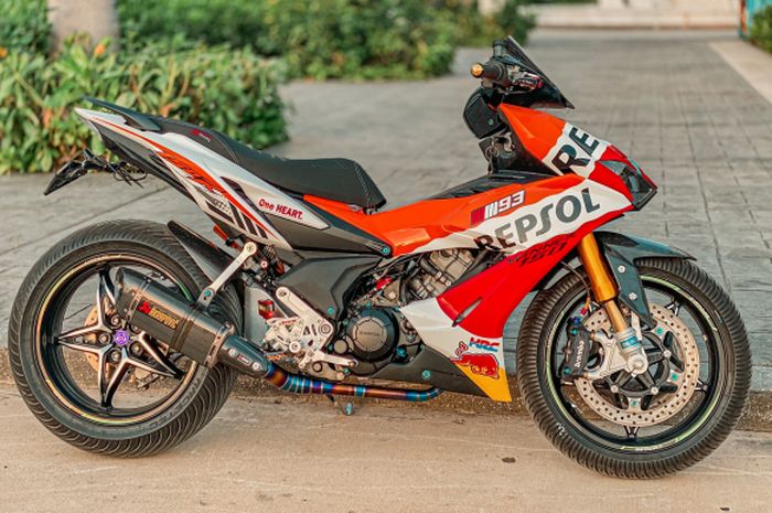 Modifikasi Honda Winner X dijejali roda Kawasaki H2