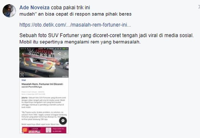 Komen atas pecahnya kaca Daihatsu Sigra