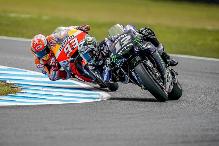 Maverick Vinales memimpin MotoGP Australia sebelum akhirnya disusul kemudian jatuh di lap terakhir