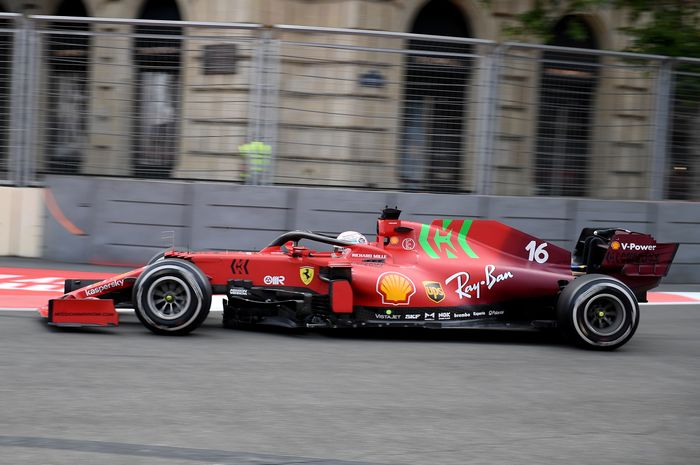 Pembalap Ferrari, Charles Leclerc yang start dari pole position hanya bisa finish keempat di F1 Azerbaijan 2021
