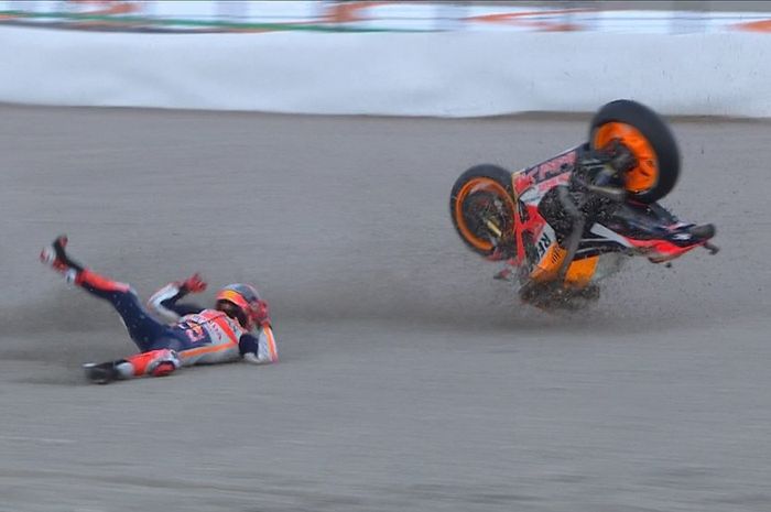 Meski terjatuh Marc Marquez bakal start dari posisi kelima