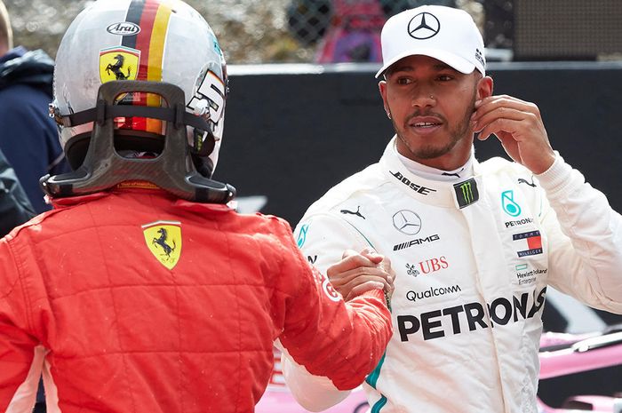 Lewis Hamilton dan Sebastian Vettel sudah bersaing ketat sejak kualfikasi GP F1 Belgia