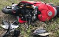 Efek Tragedi Maut Biker Di Sentul, Fairing Depan Moge Yang Dipakai Hancur