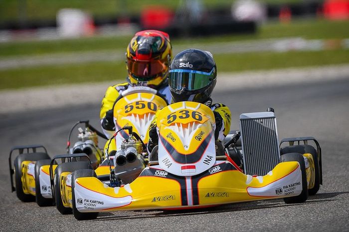 Altaf Ridwan dengan nomor gokart 536, bawa Indonesia menembus babak Final FIA Karting Academy Trophy Round 1 di Belgia