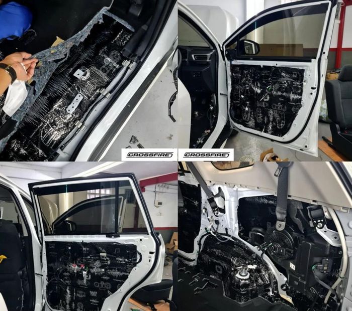 Kabin Innova Zenix dipasang full peredam pada 4 pintu